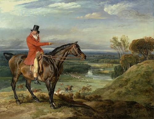 Art Poster Chasse à Wychnor Stafford Shire Tableau Animaux Évocateur d'Histoire