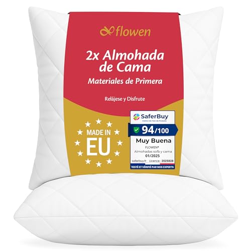 Flowen Almohadas para Cama 65x65 2 Unidades