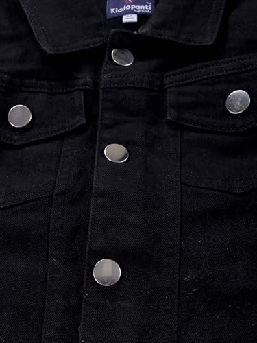 Image of KiddoPanti Boys Denim Jacket | Cotton Poly Blend with Spandex | Washed Denim, Full Sleeve | Button Closure & Front Flap Pockets | Collared Neck