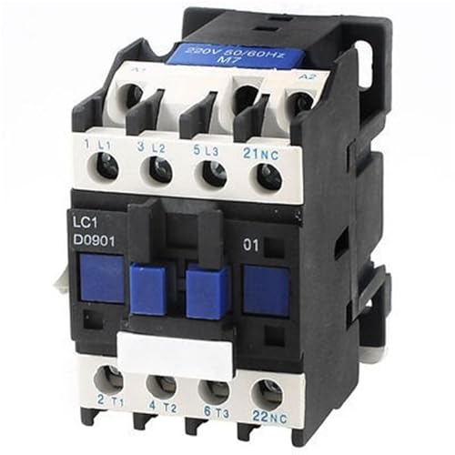 Contactor LC1-D0901 CA 220V para control de motor en riel DIN de 35 mm