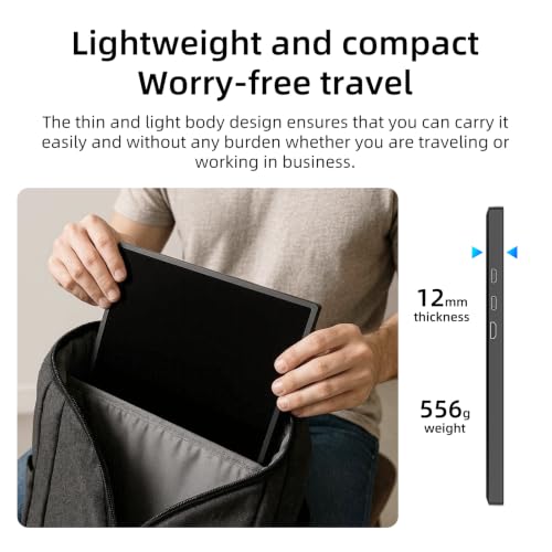 Image of 14 inch Portable Monitor, Monitor,Portable Monitor for Computer,IPS Gaming Monitor w /Premium Smart Cover & Screen Protector, Speakers, for Laptop PC MAC Phone PS4 Xbox Switch (14 inch)