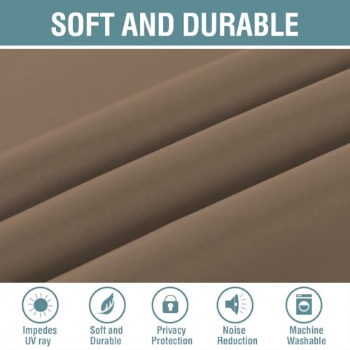 Image of H.VERSAILTEX Blackout Patio Curtains 100 x 108 Inches for Sliding Door Extral Wide Blackout Curtain Panels Thermal Insulated Room Divider - Grommet Top, 9' Tall by 8.5' Wide - Macchiato
