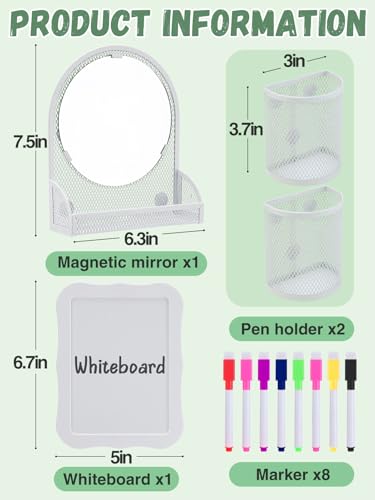 Image of 12Pcs Metal Magnetic Locker Accessories Decor for Girls /Boys, White