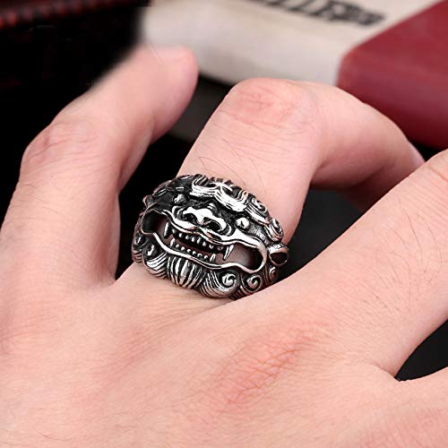 Image of Genuine Stainless Steel Ring for Men Fashion Punk Rock 3D Animal Rings
