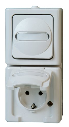 Preisvergleich Produktbild Kopp 130802000 Blue Electric Kombination Schalter und Steckdose