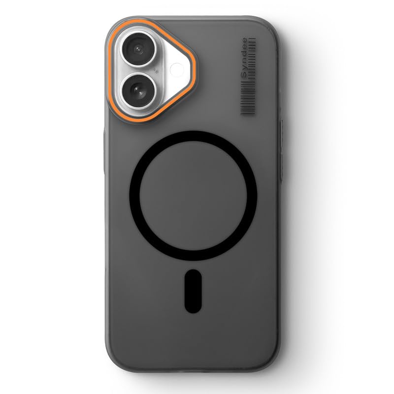 Image of Mr. Case Back Cover for iPhone 16 Sleek Frosted Translucent Back with Wireless Charging Support | Anti-Scratch Shockproof Phone Case - Black