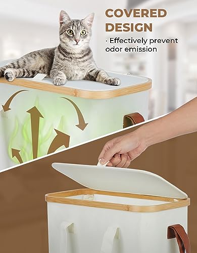 Yamagahome Slim Laundry Basket With Lid 52L, Collapsible Narrow Laundry Hamper With Removable Washable Laundry Bag, Thin Hamper Storage Basket Made Of Bamboo And Oxford For Bedrooms, Bathroom, Rv #TOP1