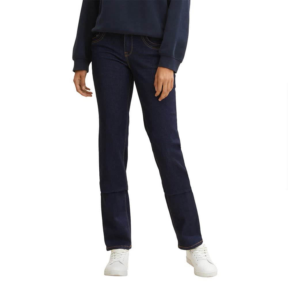 TOM TAILOR Women's 20622022 Alexa Straight Jeans, 10138 - Rinsed Blue Denim (New), 34W / 32L
