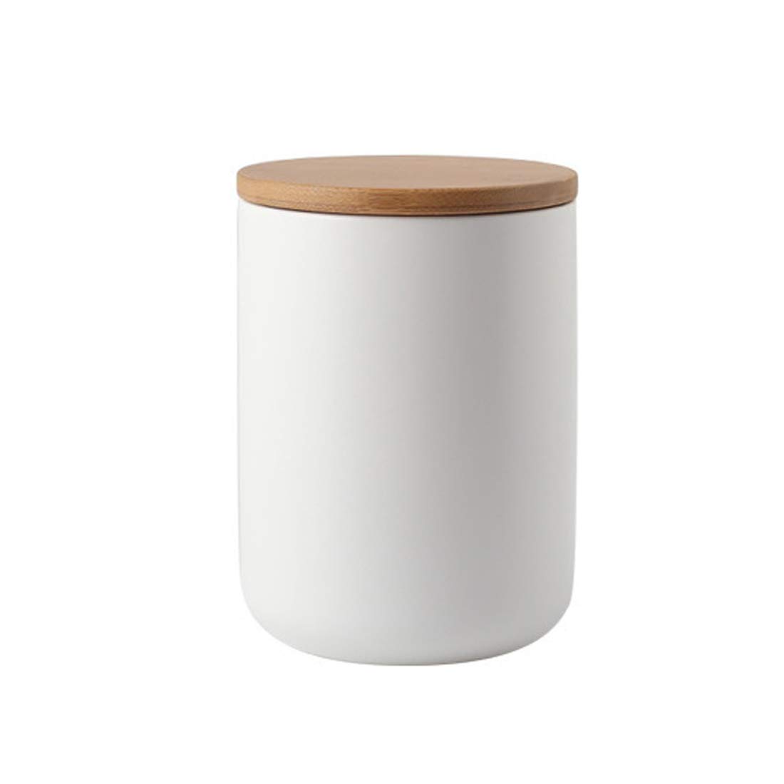 Food Storage Canister, Ceramic Kitchen Canisters with Airtight Seal Bamboo Lid, Food Storage Jar for Tea, Coffee Bean, Spice, Sugar 260ml/ 800ml/ 1000ml (800ml-10.3 x 14.5cm)