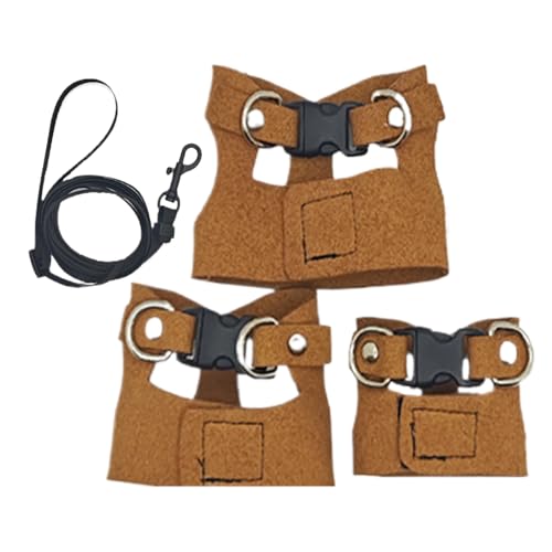 ひげ付きドラゴン トカゲ リーシュハーネス フトアゴヒゲトカゲ ハーネス ベスト3枚とリード1本 散歩用小動物リード 調節可能 小型爬虫類ハーネス トカゲ 爬虫類 小型ペット用