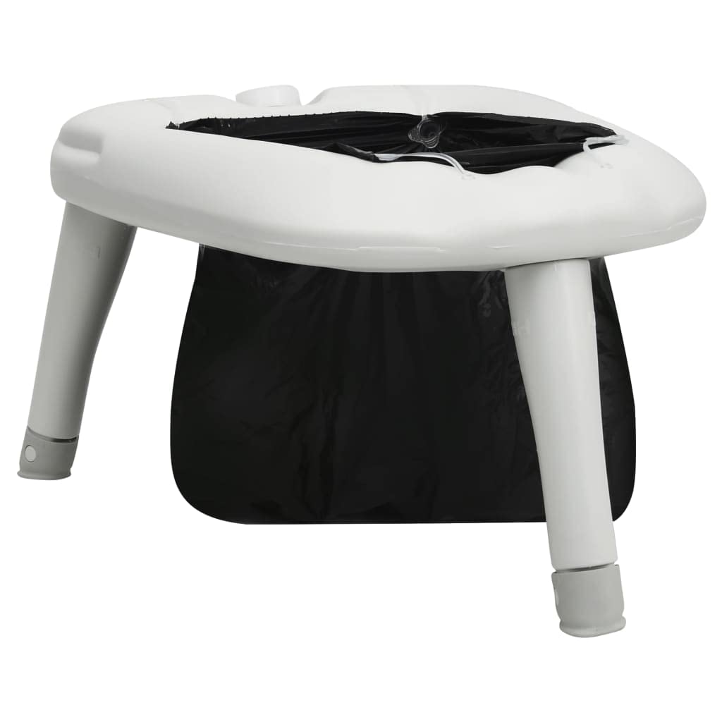VIDAXL Foldable Camping Toilet - Grey - Plastic - 48x36x28 cm