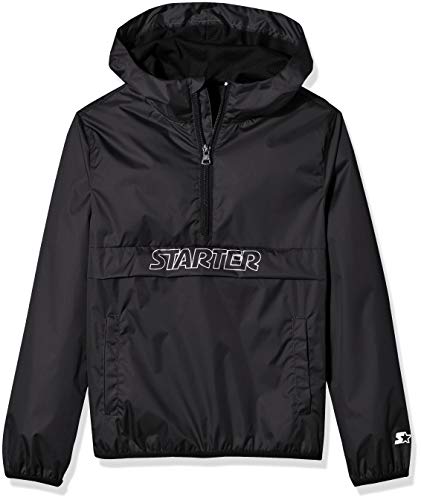 Starter Boys' Popover Packable Jacket, Black, L (12/14)