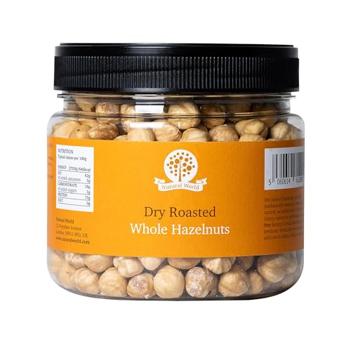 Nutural World - Avellanas Enteras Tostadas Secas - Sin Sal (500g) - Ganador del premio Great Taste