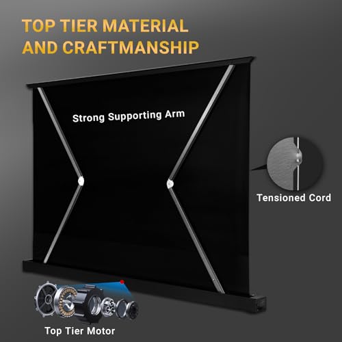 Image of ALR /CLR Motorized Floor Rising Projector Screen for UST Projectors 100 inch, 95% Ambient Light Rejecting, 4K /8K Ultra HD, Active 3D, for Home Theater Living Room Bedroom Office