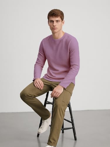 Image of Nobero Ottoman Texture Full Sleeve T-Shirt for Men | 240 GSM Regular fit Tshirt for Men | Casual Wear