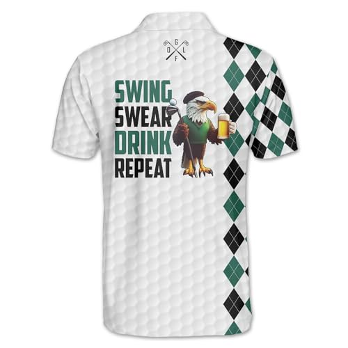 Funny Golf Shirts Skull Hawaiian Polo Shirts for Men, Crazy Golf Shirts for Men Golf Gifts Hawaiian Skull Golf Shirts3