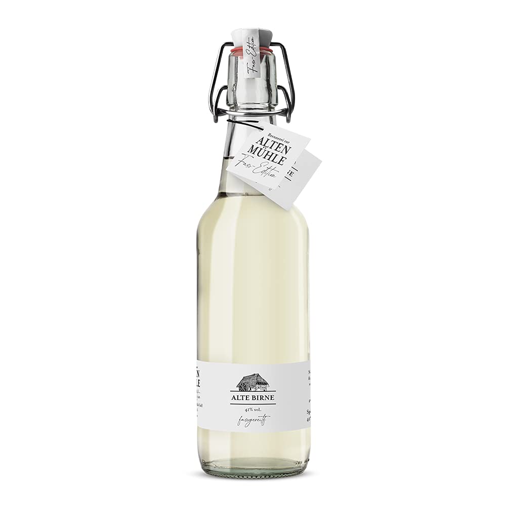 Brennerei Zur Alten Mühle - Alte Birne Fass-Edition - feine Williams Christ Birnen Spirituose in der klassischen Bügelflasche - milde Spirituose fassgereift im Schwarzwald, 1 x 0.5l