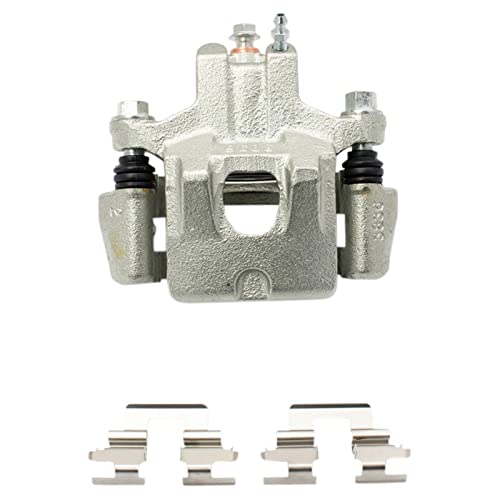 Image of TRQ Rear Driver and Passenger Side Brake Caliper Set Caliper Brackets Hardware Compatible with 06-07 Toyota Avalon 02-06 Camry US Built Models 04-08 Solara