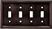 Brainerd 64404 Beaded Quad Toggle Switch Wall Plate / Switch Plate / Cover, Venetian Bronze