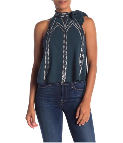 Débardeur à col noué Free People Glitter City turquoise L vêtement bohème chic femme