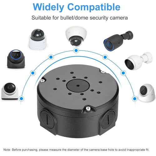 ohbet Junction Box Mount Compatible with Ubiquiti Camera Metal Junction Box Accessories for Unifi Dome Turret Bullet Cameras (G3,G4,G5, G6, AI,Pro)