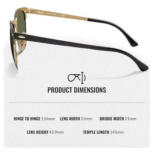 Image of Ray-Ban RB3716 CLUBMASTER METAL Square Shaped Sunglasses for Men & Women with Official RAYBAN Eyewear Kit