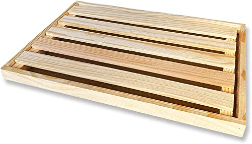Planche à pain avec ramasse-miettes, planche à pain - planche à découper avec grille amovible pour ramasser les miettes, en bois de grande capacité, bois naturel renouvelable (32 x 22)