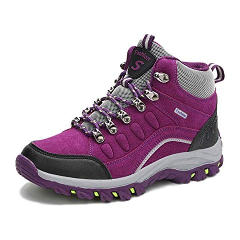 VARSKARC Women's Anti-Slip Lightweight Breathable Hiking Shoes Quick-Dry Trekking Shoes Low-Heeled Sneakers Purple Cover