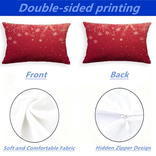 Housse de coussin rouge 40x80cm en velours de qualité avec impression recto verso - 4
