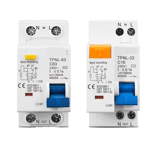 Disjoncteur différentiel TPNL 50A 230V 1P+N pour tableau électrique