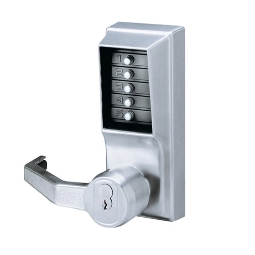 Push Button Lock, Entry, Satin Chrome Door Handles Tools & Home Improvement