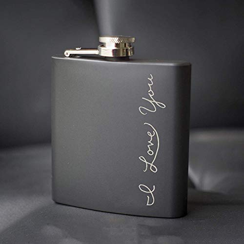 6Oz Black Matte Engraved Flask, Great Gifts For Birthday, Valentine's Day, Christmas, Father's Day, And More 304 Steel - Matte Black (Matte Black) #TOP2
