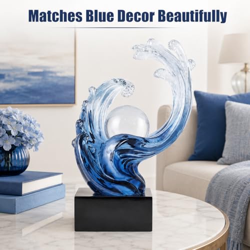 Estatua Onda Azul de Resina para Decoración de Hogar miniatura 6