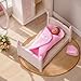 BABESIDE Mini Silicone Baby Dolls, 3 Inch Realistic Newborn Baby Dolls Full Silicone Sleeping Little Mini Real Life Baby Girl Miniature Baby with Playset Accessories(Pink)