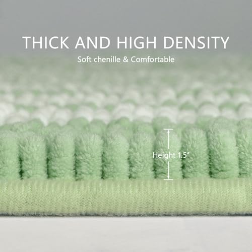 Tapis de bain extra doux Biscpro 40x60 cm vert lavable pour douche - 3