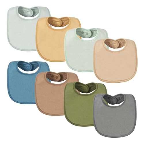 Image of Tiny Twinkle 8 Pack Baby Food Bibs for Eating - Waterproof & Absorbent 6-12 Months Infant Bibs, OEKO-TEX Certified Drooling Bibs for Baby Led Weaning(Spring Boy Set 8-Pack)