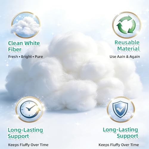 Image of Welacer Polyfill Stuffing, Fluffy Pillow Stuffing for Stuffed Animals, DIY Plush Toys, Cushions, Cloud Decorations, Premium Original White Polyester Filling for Crochet Crafts,10lb /160oz