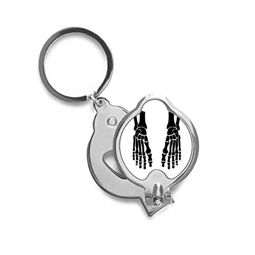 Coupe-ongles motif squelette os humain noir contre les ongles épais