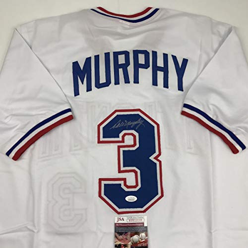 Autographed/Signed Dale Murphy Atlanta White Baseball Jersey Jsa Coa #TOP4