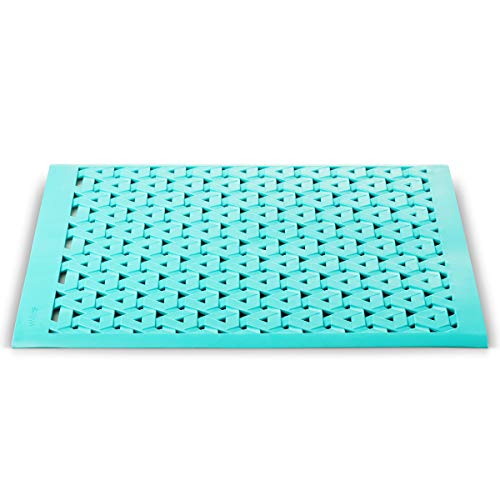 Crippa Kitchen Sink Protector Mat | Set of 2 Sink Mats for Porcelain Sink | Kitchen Sink Mats For Double Sink | Turquoise - Thumbnail 5
