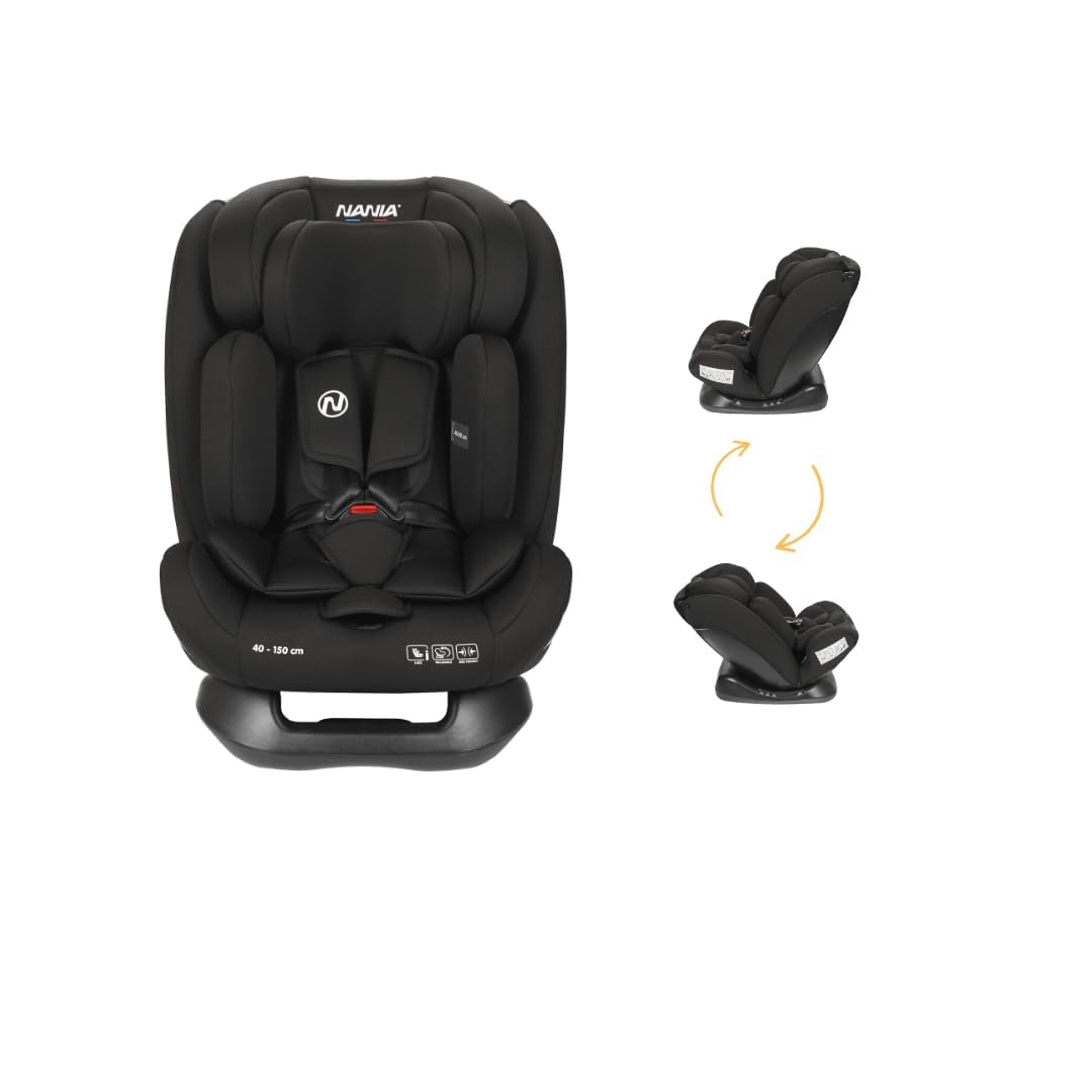 NANIA Nania Siège Auto Bébé TORINO évolutif 76-150 Cm 15 Mois à 12 Ans, Têtière Ajustable 12 Niveaux De Réglages, Protections Latérales,Housse Amovible Et Lavable - Porte Gobelet Pas Cher