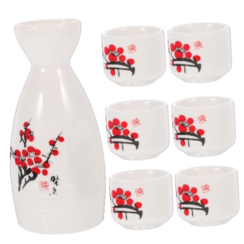ULTECHNOVO 1 Juego Juego de Copa de Vino de Sake Taza de Sake Tradicional matraz de Sake pequeño Tazas de Sake Moderno Vine Cup Jarra de Sake Copa Japonesa cerámica Rosa
