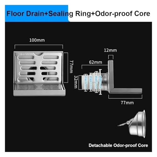 Drain de sol d'angle anti-stagnation en inox pour douche et balcon - 2