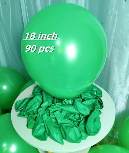 Image of 90 Pack Green Balloons 18 inch Green Latex Large Balloons for Party Decorations and Events ZWZLIULIAN