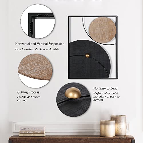 Oakrain 3 Pack Metal Wall Art - Abstract Planet & Orbit Lines Minimalist Modern Wall Decor For Living Room, Bedroom, Office, Entryway (11.8 X 15.7 X 0.47 Inches) #TOP2