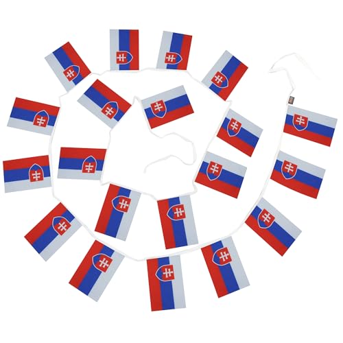 Image of AZ FLAG Slovakia 6 meters BUNTING Flag 20 flags 9'' x 6'' - Slovak STRING flags 15 x 21 cm