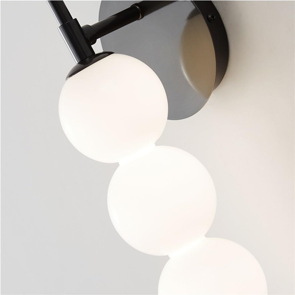 Kitchen Faucet Minimalist Globe Wall Milk White Glass Blande Muro Full Base Fispositi per Il Soggiorno Camera da Letto Colaro (Oro, 5 luci)