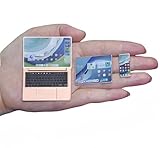 Dollhouse Decoration Miniature Accessories Dollhouse Worlds Smallest Computer Laptop Tablet Phone Simulation Accessories for Doll 1:6 1:12 Miniatures Play Set (Rose Golden)