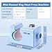 PYD Life 110 V Mini Mug Heat Press Machine Light Blue Touch Screen for 11 OZ 15 OZ Sublimation Mugs Tumblers Cups Printing Adjustable Pressure