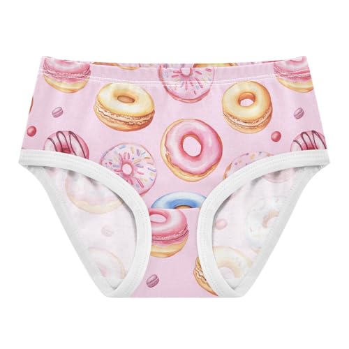 Wusikd Watercolor Girls' Underwear Cotton Doughnuts Girls Briefs Soft Toddler Underwear 2T